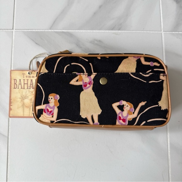 Tommy Bahama Handbags - Tommy Bahama Waikiki Hawaiian Hula Mini Clutch Bamboo Zipper Toiletry Bag NEW